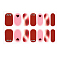 Full Cover Ombre Nails Wraps, Glitter Powder Color Street Nail Strips, Self-Adhesive, for Nail Tips Decorations, Red, 24x8mm, 14pcs/sheet