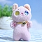 Cute Cloth Plush Bell Kitten Pendant Decorations, for Keychain, Purse, Backpack Ornament, Pink, 130mm