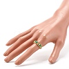 Electroplate Faceted Glass Beads Cuff Rings for Teen Girl Women RJEW-TA00013-3