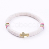 Handmade Polymer Clay Heishi Bead Stretch Bracelets BJEW-JB05090-01-1