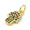 Brass Micro Pave Cubic Zirconia Charms KK-M283-13I-02-2