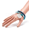 3Pcs 3 Style Synthetic Turquoise(Dyed) & Hematite Stretch Bracelets Set BJEW-JB08589-6