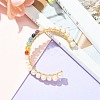 Natural Pearl Bead & Mixed Gemstone Beads Cuff Bangles for Women Girl Gift BJEW-JB06826-03-4