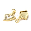 Valentine"s Day Brass Micro Pave Clear Cubic Zirconia Pendants KK-B083-41G-G-2