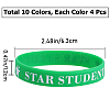 Gorgecraft 40Pcs 10 Colors Word Star Student Silicone Cord Bracelets Set Wristband BJEW-GF0001-13-2