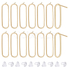 BENECREAT 10Pcs Hollow Oval Rack Plating Brass Stud Earring Findings KK-BC0013-46A-1