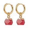 Gemstone Polygon Dangle Earrings EJEW-JE05106-4