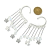 Brass Star & Glass Star Tassel Earrings EJEW-JE06002-3