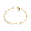 Brass Micro Pave Cubic Zirconia Cuff Bangles BJEW-P276-02G-3