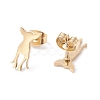 Deer Shape 304 Stainless Steel Stud Earrings for Women EJEW-Z017-11G-2