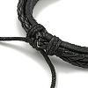 PU Imitation Leather Cord Triple Layer Multi-strand Bracelets BJEW-P329-05-4