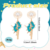 ANATTASOUL 3 Pairs 3 Colors Golden Alloy Sun with Shell Shape Dangle Stud Earrings EJEW-AN0004-40-2