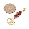 Valentine's Day Natural Red Jasper Chip Pendant Decorations HJEW-JM01330-4