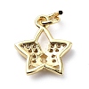 Brass Micro Pave Cubic Zirconia Charms ZIRC-F131-09G-2