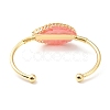 Watermelon Stone Glass Horse Eye Wrapped Cuff Bangle G-D458-02G-05-RS-3