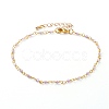 Faceted Round Natural Amethyst Beaded Anklets AJEW-AN00360-04-1