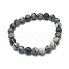 Natural Netstone Bead Stretch Bracelets X-BJEW-K212-B-021-1