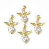 Brass Rhinestone Pendants KK-P223-21G-02-4