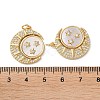 Brass Micro Pave Clear Cubic Zirconia Pendants KK-B083-36A-G-3