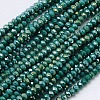 1 Strand Electroplate Opaque Solid Color Crystal Glass Rondelle Beads Strands X-EGLA-F049A-11AB-1