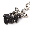 Natural Obsidian Beaded Cluster Pendant Decorates HJEW-JM00697-02-2