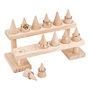 2-Tier 12-Slot Wood Finger Ring Display Risers RDIS-WH0011-19-4