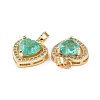 Real 18K Gold Plated Brass Micro Pave Cubic Zirconia Pendants KK-E068-VC451-3
