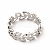 304 Stainless Steel Hollow Out Leafy Branch Finger Ring for Women RJEW-B027-06P-2