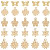 SUPERFINDINGS 50Pcs 5 Style Rack Plating Brass Charms KK-FH0004-69-1