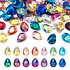 Pandahall 72pcs 12 colors Teardrop Shape Sew on Rhinestone GLAA-TA0001-45-2