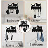 Black Wood & Iron Wall Mounted Hook Hangers DIY-WH0601-003-7