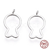 Rhodium Plated 925 Sterling Silver Charms STER-T004-67P-1