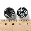 Printed Wood European Beads WOOD-G022-09D-3