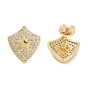 Brass Micro Pave Cubic Zirconia Stud Earrings for Women EJEW-E310-12G-03-2