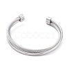 304 Stainless Steel Cuff Bangles BJEW-M284-10-2