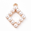 Plastic Imitation Pearl Pendants PALLOY-WH0068-33G-1