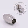 Tarnish Resistant 304 Stainless Steel Magnetic Clasps with Glue-in Ends STAS-E006-94-1