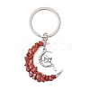 Synthetic Turquoise & Natural Red Jasper White Moonstone Citrine Lapis Lazuli Rose Quartz Keychain KEYC-JKC00969-4