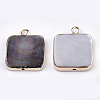 Natural Black Lip Shell Pendants SSHEL-R045-09-2