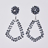 Electroplate Glass Faceted Beads Ear Studs EJEW-JE03815-2