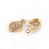 Brass Micro Pave Clear Cubic Zirconia Charms KK-S360-127-NF-2