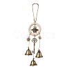 Alloy & Iron Bee Key Protective Witch Bells for Doorknob Hanging Ornaments HJEW-JM01893-1