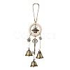 Alloy & Iron Bee Key Protective Witch Bells for Doorknob Hanging Ornaments HJEW-JM01893-1