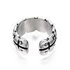 Chunky Square Alloy Open Cuff Ring for Men Women RJEW-T009-44AS-2