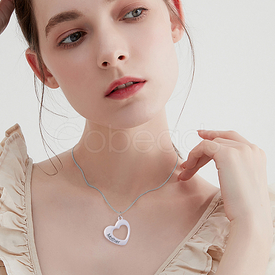 8Pcs 4 Styles Hollow Heart with Word STAS-CJ0001-223-1