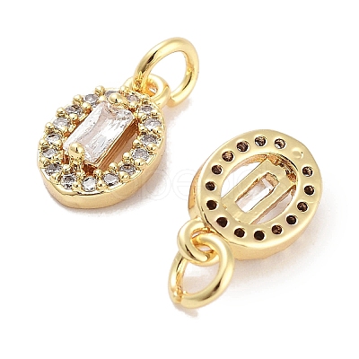 Brass Micro Pave Cubic Zirconia Charms KK-C051-04G-04-1