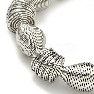 Non-Tarnish Adjustable 304 Stainless Steel Bicone Spring Wire Bracelets BJEW-H617-08B-P-1