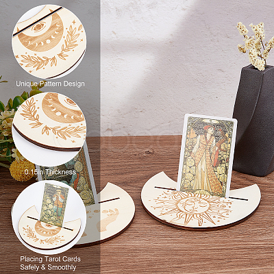 Wooden Tarot Card Stand Holder DJEW-WH0034-33B-1