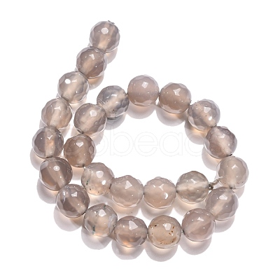 Natural Grey Agate Beads Strands G-G067-8mm-1-1