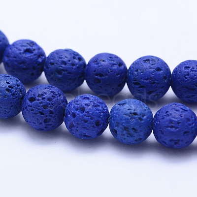 Natural Lava Rock Beads Strands G-F531-6mm-G-1